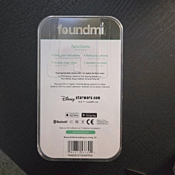 New / Sealed Foundmi Bluetooth Tracking Remote Keychain Star Wars Darth Vader - Picture 3 of 3